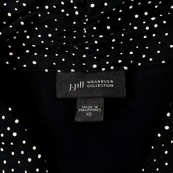 J. Jill PolkaDot Dress Black White Dress Wrap XS - Picture 5 of 7